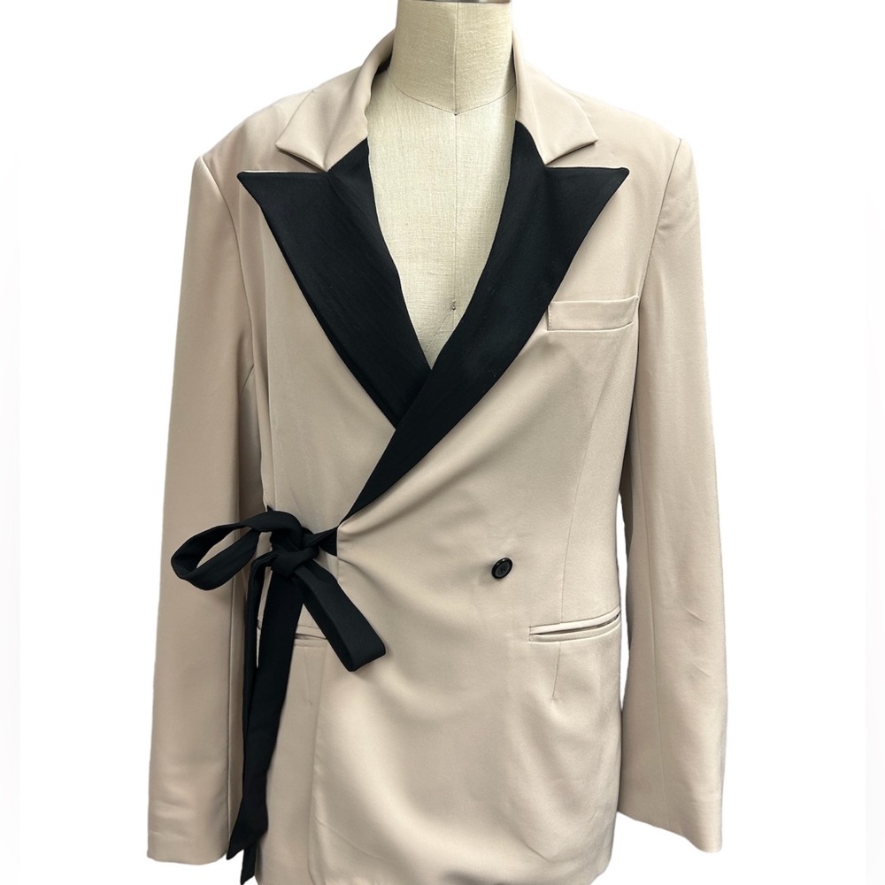 SIMKHAI double lapel tie blazer